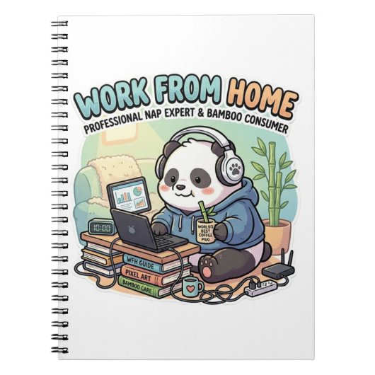 Cute Panda Work From Home   ノートブック (正面)