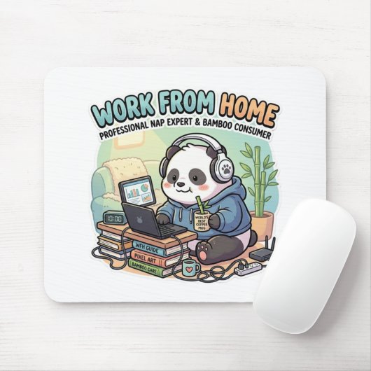 Cute Panda Work From Home   マウスパッド (マウス)