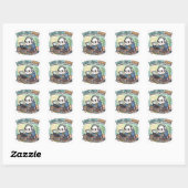 Cute Panda Work From Home Sticker  スクエアシール (シート)