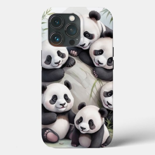Cute Pandas Group Photo Case-Mate iPhoneケース (裏面)