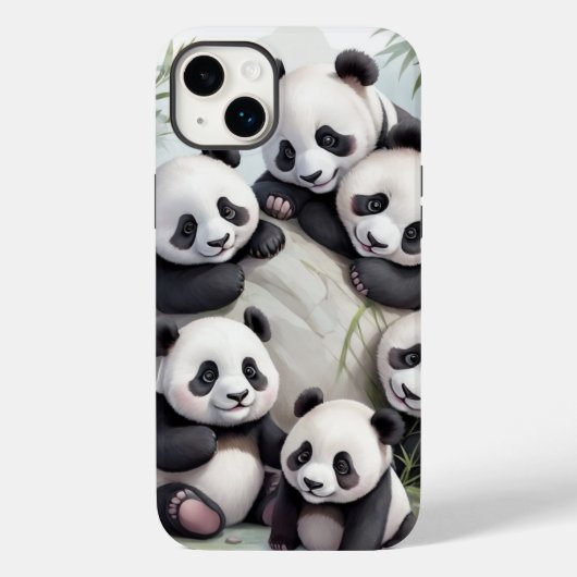Cute Pandas Group Photo Case-Mate iPhoneケース (裏面)