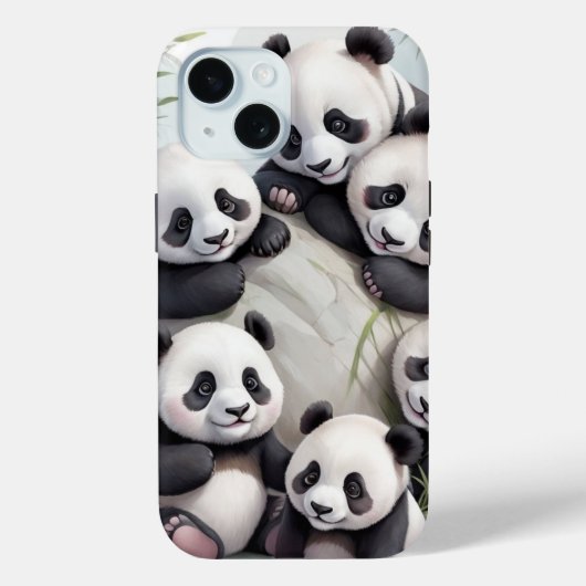 Cute Pandas Group Photo Case-Mate iPhoneケース (裏面)