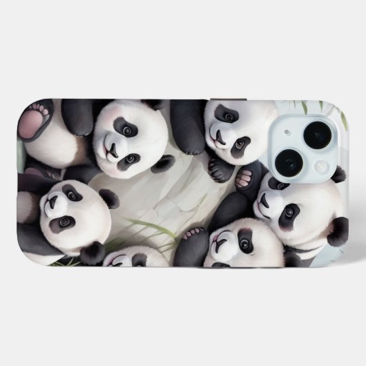 Cute Pandas Group Photo Case-Mate iPhoneケース (裏面 (横))