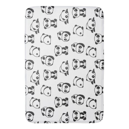 Cute Pandas Pattern  バスマット (正面縦)