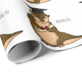 Cute pangolin graduating cartoon ラッピングペーパー (ロールコーナー)