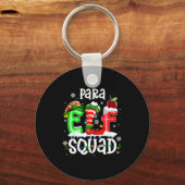 Cute Para Elf Squad Funny Christmas Elf Kids Teach キーホルダー (正面)