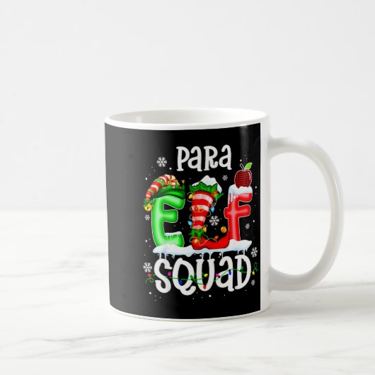 Cute Para Elf Squad Funny Christmas Elf Kids Teach コーヒーマグカップ (右)