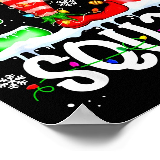 Cute Para Elf Squad Funny Christmas Elf Kids Teach ポスター (角)