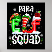 Cute Para Elf Squad Funny Christmas Elf Kids Teach ポスター (正面)