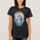 Cute Parakeet Budgie Bird Flower Crown Pet Birds   Tシャツ (正面)
