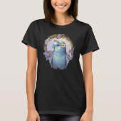 Cute Parakeet Budgie Bird Flower Crown Pet Birds   Tシャツ (正面)