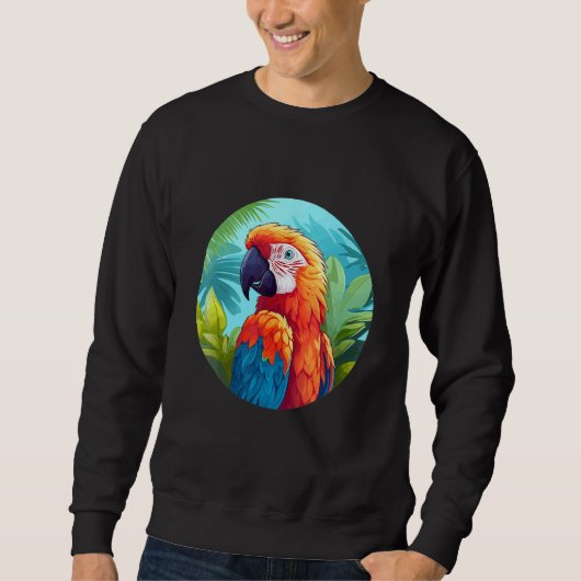 Cute Parrot Bird Parrot Motif Birds Parrot 1 スウェットシャツ (正面)