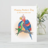 Cute Parrots Mother's Day カード (スタンド正面)