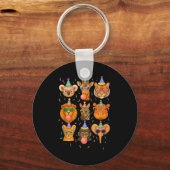 Cute Party Animals Birthday Wildlife Zoo Birthday  キーホルダー (正面)