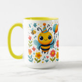 Cute Party Bee Ceramic Mug マグカップ (左)