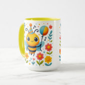 Cute Party Bee Ceramic Mug マグカップ (正面左)