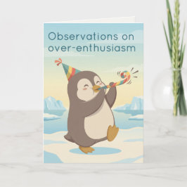 Cute Party Penguin | Dry Humour Custom Birthday カード