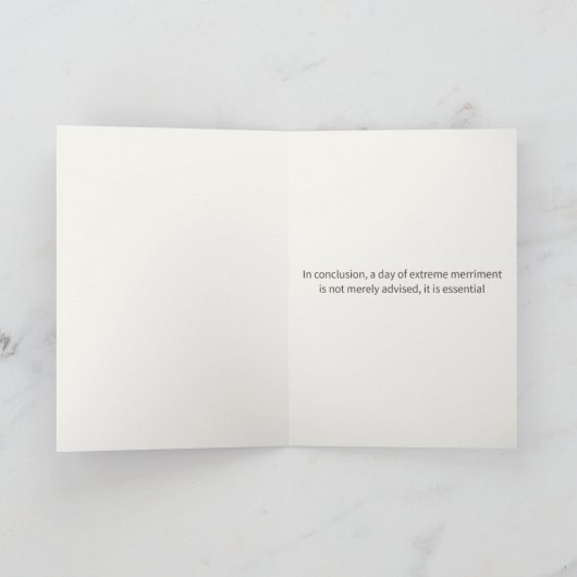 Cute Party Penguin | Dry Humour Custom Birthday カード (内部)