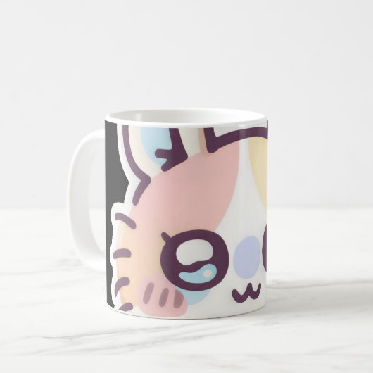 Cute Pastel Aesthetic Coffee Cup. コーヒーマグカップ (正面左)