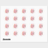 Cute Pastel Animal Birthday Stickers ラウンドシール (シート)