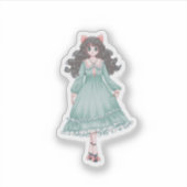 Cute Pastel Anime Girl Doll Aesthetic Vinyl  シール (正面)