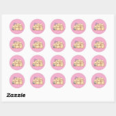 Cute Pastel Baby Chicks Sticker Sheet ラウンドシール (シート)