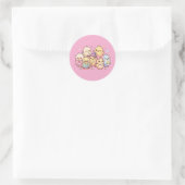 Cute Pastel Baby Chicks Sticker Sheet ラウンドシール (バッグ)
