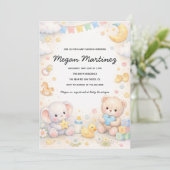 Cute Pastel Baby Shower Invitation Template 招待状 (スタンド正面)