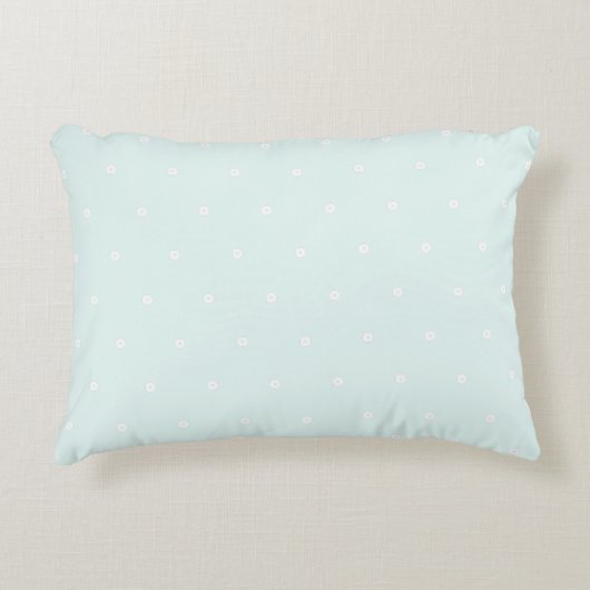 Cute pastel background Polka dots Nursery Blue アクセントクッション (正面)