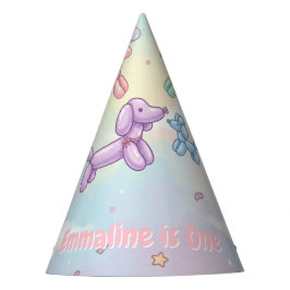 Cute Pastel Balloon Animal Birthday Girl パーティーハット