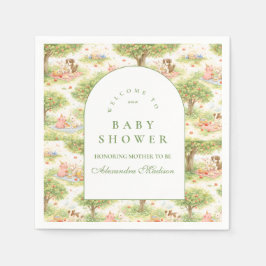 Cute Pastel Barnyard Celebration Baby Shower スタンダードカクテルナプキン