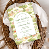 Cute Pastel Barnyard Celebration Baby Shower 招待状