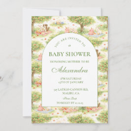 Cute Pastel Barnyard Celebration Baby Shower 招待状