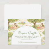 Cute Pastel Barnyard Celebration Diapper Raffle エンクロージャーカード (正面/裏面)