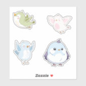 Cute Pastel Birds Vinyl Stickers シール (シート)