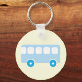 Cute Pastel Blue School Bus Icon キーホルダー (正面)