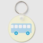 Cute Pastel Blue School Bus Icon キーホルダー (裏面)