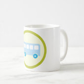 Cute Pastel Blue School Bus Icon コーヒーマグカップ (正面右)