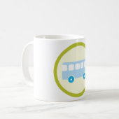 Cute Pastel Blue School Bus Icon コーヒーマグカップ (正面左)