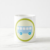 Cute Pastel Blue School Bus Icon コーヒーマグカップ (中央)
