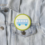 Cute Pastel Blue School Bus Icon 缶バッジ (インサイチュ)