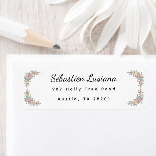 Cute Pastel Boho Rainbow Baby Shower Address ラベル (インサイチュ)