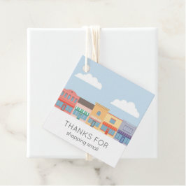 Cute Pastel Buildings Modern Hang Tag フェイバータグ