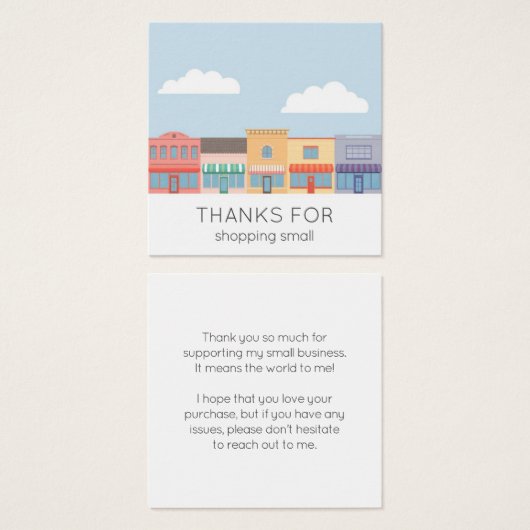 Cute Pastel Buildings Modern Order Insert Card (正面&裏面)