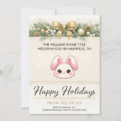 Cute Pastel Bunny Birthday Invitation 招待状 (裏面)