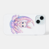 Cute Pastel Bunny iPhone Case – Moon Aesthetic 15ケース (裏面横)