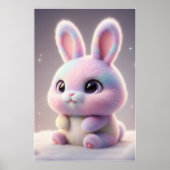 Cute Pastel Bunny – Kawaii Rabbit Poster Art ポスター (正面)