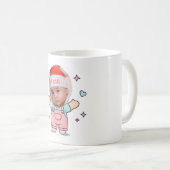 Cute Pastel Cartoon Character Mug Wrap with Blank コーヒーマグカップ (正面右)