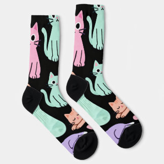 Cute Pastel Cats Crew Socks – Kitty ソックス