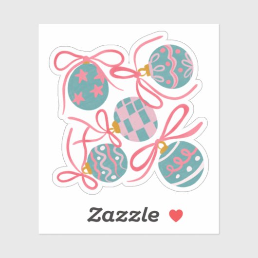 Cute Pastel Christmas Ornament Sticker シール (シート)